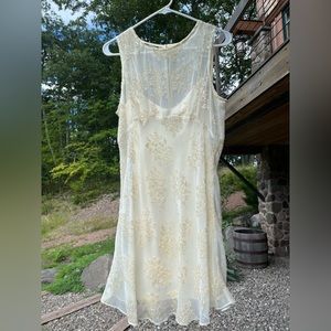 RARE vintage Betsey Johnson 90s velvet embroidered dress and slip